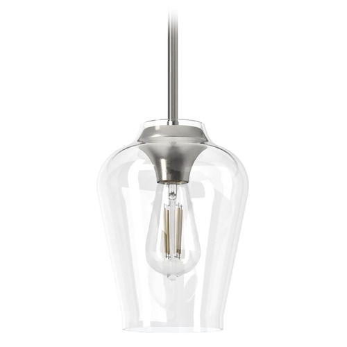 Hunter Fan Company Hunter Fan Company Vidria Brushed Nickel Mini-Pendant Light with Bowl / Dome Shade 19723