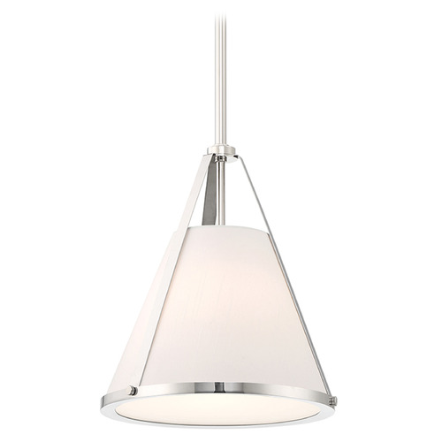 Crystorama Lighting Crystorama Lighting Fulton Polished Nickel Mini-Pendant Light with Conical Shade FUL-900-PN