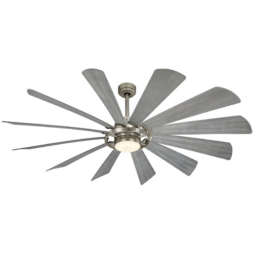 Minka Aire Windmolen 65-Inch LED Wet Location Fan in Brushed Steel by Minka Aire F870L-BS