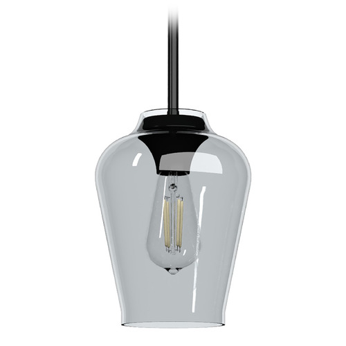 Hunter Fan Company Hunter Fan Company Vidria Matte Black Mini-Pendant Light with Bowl / Dome Shade 19724