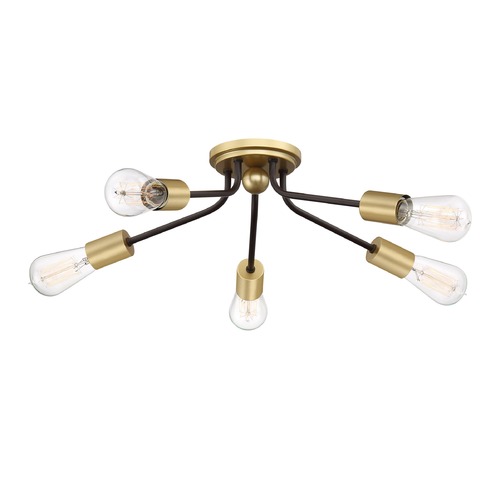 Quoizel Lighting Latitude Flush Mount in Western Bronze & Painted Brass by Quoizel Lighting LTT1628WT