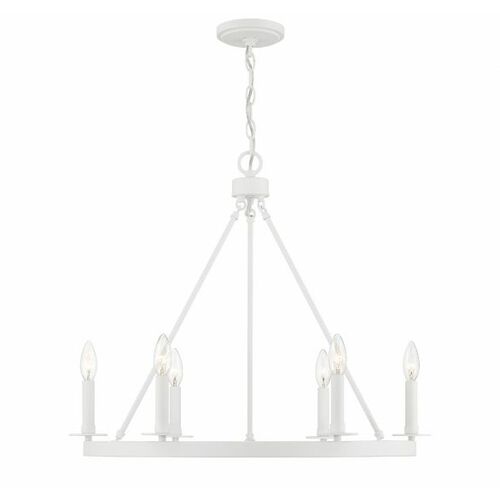 Meridian 6-Light Chandelier in Bisque White by Meridian M10093BQW