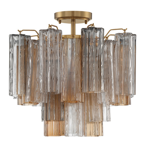 Crystorama Lighting Crystorama Lighting Addis Aged Brass Semi-Flushmount Light ADD-300-AG-AU_CEILING