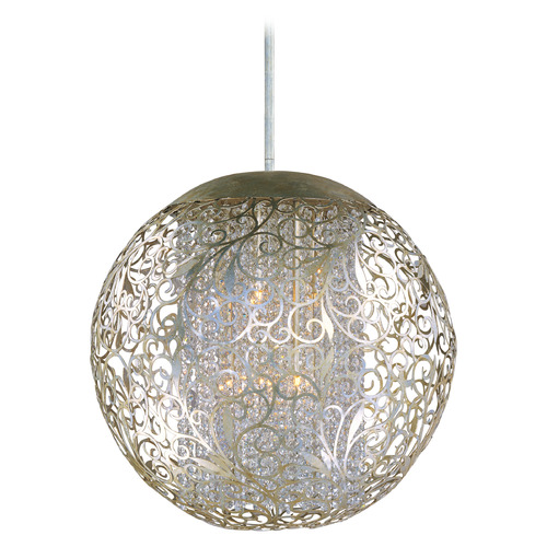 Maxim Lighting Maxim Lighting Arabesque Golden Silver Pendant Light with Globe Shade 24156BCGS