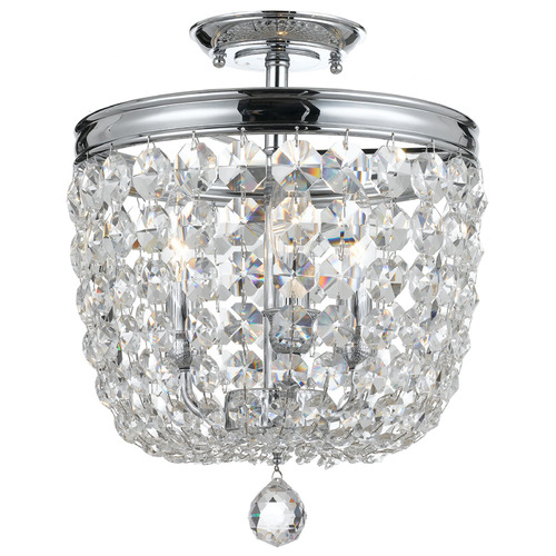 Crystorama Lighting Crystorama Lighting Archer Polished Chrome Semi-Flushmount Light 783-CH-CL-SAQ
