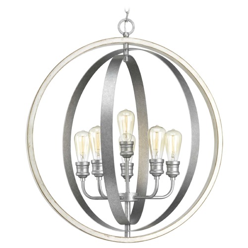 Progress Lighting Conestee Galvanized 6-Light Pendant by Progress Lighting P500094-141
