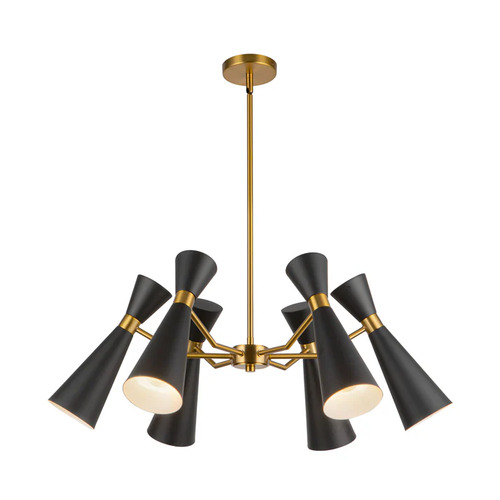 Alora Lighting Alora Lighting Blake Matte Black & Aged Gold Chandelier CH574632MBAG