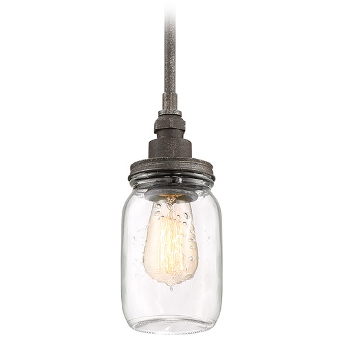 Quoizel Lighting Squire Rustic Black Mini Pendant by Quoizel Lighting SQR1504RK