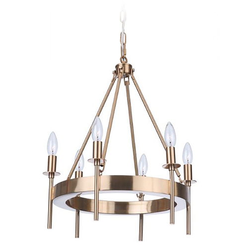 Craftmade Lighting Larrson Satin Brass Chandelier by Craftmade Lighting 54326-SB