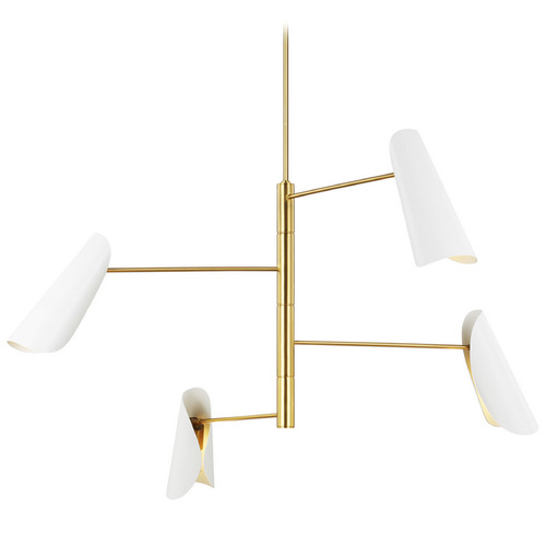 Visual Comfort Studio Collection Visual Comfort Studio Collection Aerin Tresa Burnished Brass & Matte White Chandelier AEC1024BBSMWT