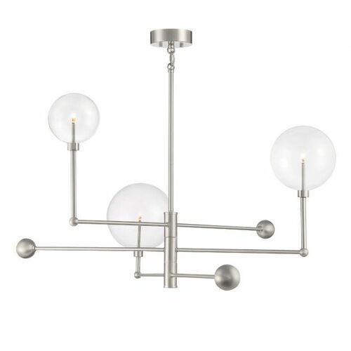 Meridian 3-Light Modern Chandelier in Brushed Nickel by Meridian M100100BN