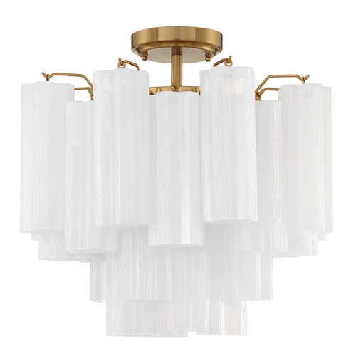 Crystorama Lighting Crystorama Lighting Addis Aged Brass Semi-Flushmount Light ADD-300-AG-WH_CEILING