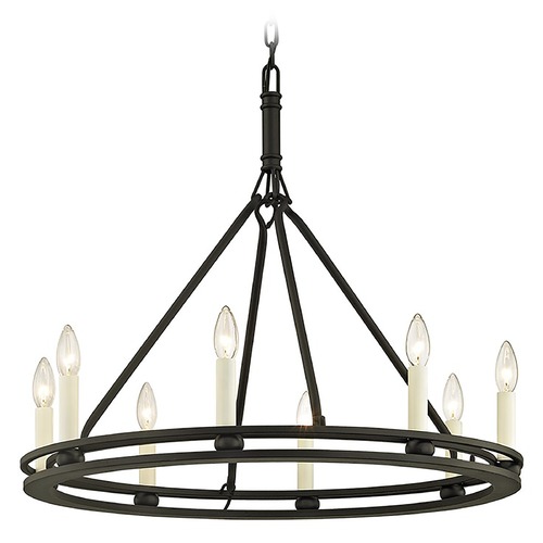 Troy Lighting Sutton Textured Black & White Chandelier by Troy Lighting F6236