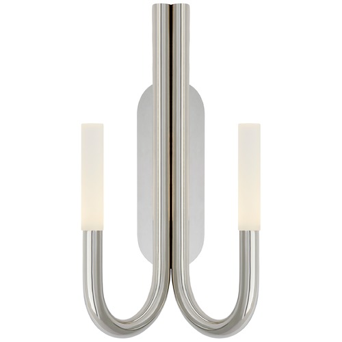 Visual Comfort Signature Collection Kelly Wearstler Rousseau Double Sconce in Nickel by Visual Comfort Signature KW2283PNEC