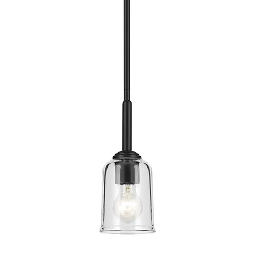 Kichler Lighting Kichler Lighting Shailene Black Mini-Pendant Light with Bowl / Dome Shade 43674BKCLR