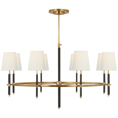Visual Comfort Signature Collection Bryant Wrapped Ring Chandelier in Polished Nickel by VC Signature TOB5588PN/NAT-NAT