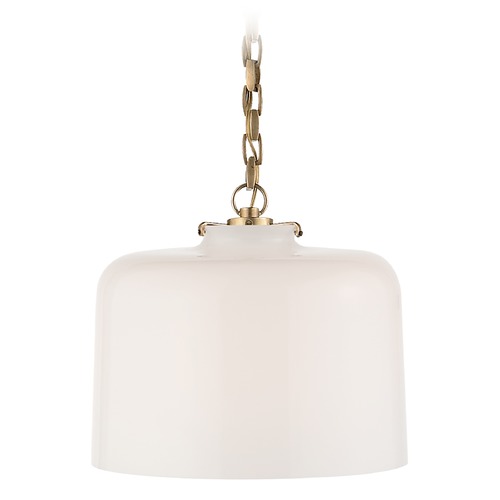 Visual Comfort Signature Collection Thomas OBrien Katie Dome Pendant in Antique Brass by Visual Comfort Signature TOB5226HABG5WG