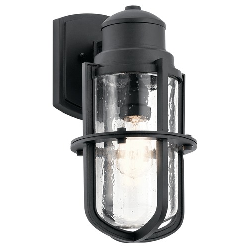 Kichler Lighting Seeded Glass Outdoor Wall Light Black by Kichler Lighting 49858BKT