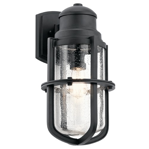 Kichler Lighting Seeded Glass Outdoor Wall Light Black by Kichler Lighting 49859BKT