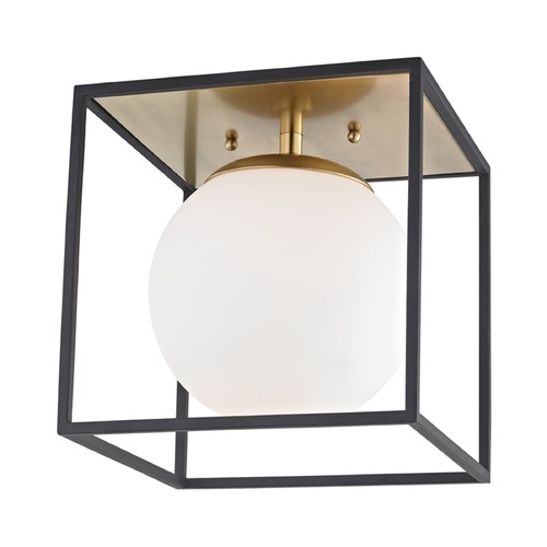 Mitzi by Hudson Valley Aira Flush Mount in Brass & Black by Mitzi by Hudson Valley H141501S-AGB/BK
