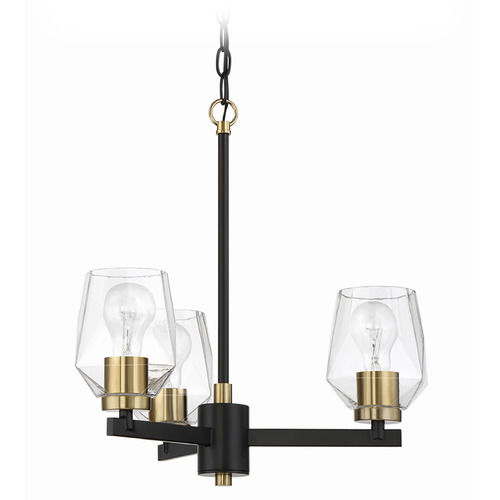 Craftmade Lighting Avante Grand Flat Black & Satin Brass Chandelier by Craftmade Lighting 56923-FBSB