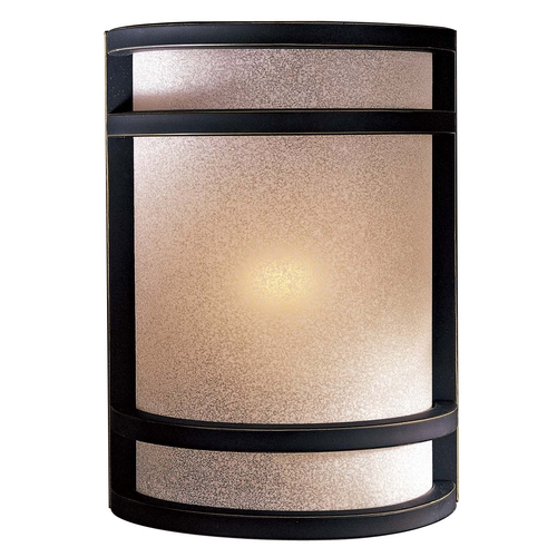Minka Lavery Modern Sconce Wall Light with White Glass in Dark Restoration Bronze by Minka Lavery 348-37B