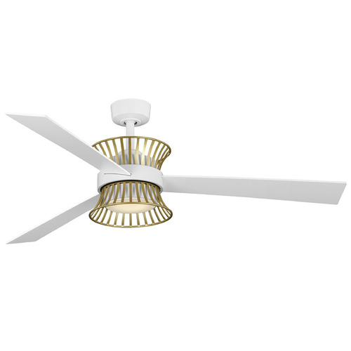 Progress Lighting Progress Lighting Bisbee Satin White & Brushed Gold LED Ceiling Fan with Light P250110-028-30