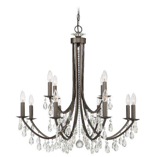 Crystorama Lighting Crystorama Lighting Bridgehampton Vibrant Bronze Crystal Chandelier 8829-VZ-CL-SAQ