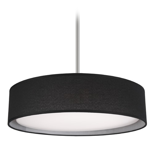 Kuzco Lighting Modern Brushed Nickel LED Pendant with Black Shade 3000K 966LM by Kuzco Lighting PD7916-BK