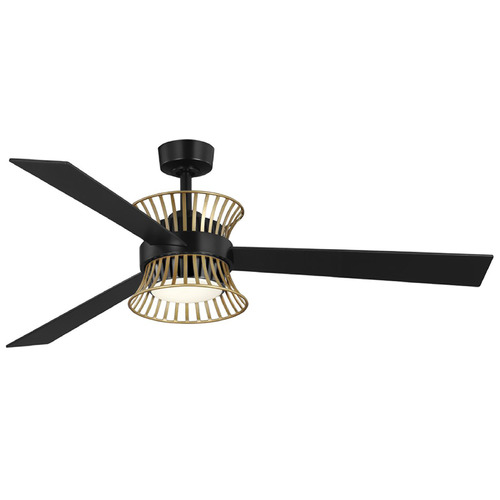 Progress Lighting Progress Lighting Bisbee Matte Black & Brushed Gold LED Ceiling Fan with Light P250110-31M-30
