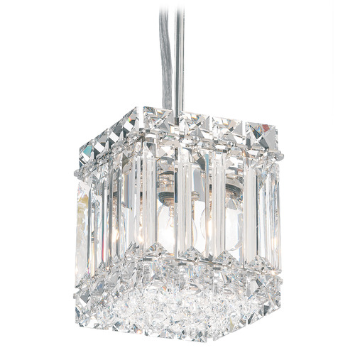Schonbek Lighting Schonbek Worldwide Lighting Quantum Polished Stainless Steel Mini-Pendant Light with Square Shade 2245R