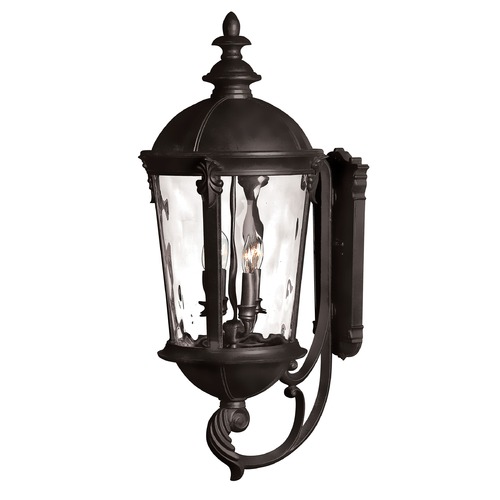 Hinkley Seeded Glass Outdoor Wall Light Black by Hinkley Lighting 1895BK