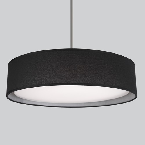 Kuzco Lighting Modern Brushed Nickel LED Pendant with Black Shade 3000K 1289LM by Kuzco Lighting PD7920-BK