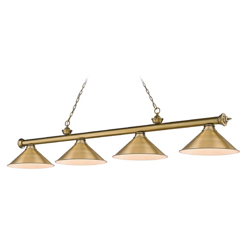 Z-Lite Cordon Rubbed Brass Billiard Light by Z-Lite 2306-4RB-RB15