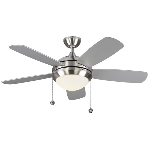 Generation Lighting Fan Collection Discus Classic 44 Brushed Steel LED Fan by Generation Lighting Fans 5DIC44BSD-V1