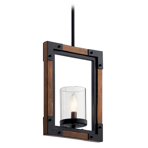 Kichler Lighting Marimount 10.50-Inch Black & Stained Wood Pendant by Kichler Lighting 44045AUB