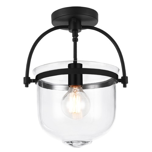 Matteo Lighting Ceramiche Matte Black Semi-Flush Mount by Matteo Lighting X58701MB