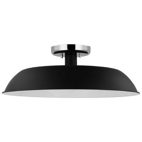 Nuvo Lighting Colony Medium Flush Mount in Polished Nickel & Black by Nuvo Lighting 60-7495