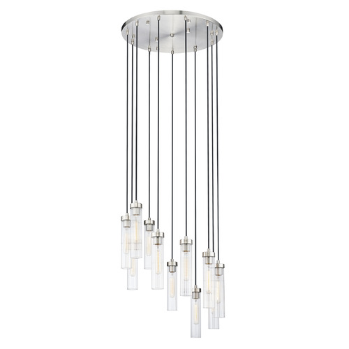 Z-Lite Z-Lite Beau Brushed Nickel Multi-Light Pendant with Cylindrical Shade 740P-11R-BN