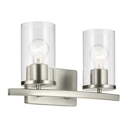 Kichler Lighting Crosby 2-Light Vanity Light in Brushed Nickel by Kichler Lighting 45496NICLR