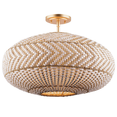 Crystorama Lighting Crystorama Lighting Zanzibar Soft Gold Semi-Flushmount Light ZAN-9014-SG_CEILING
