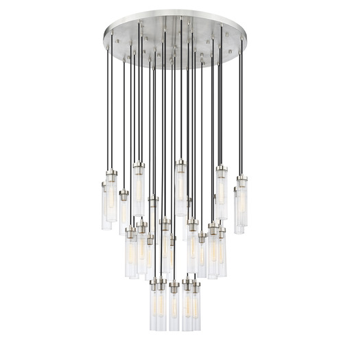 Z-Lite Z-Lite Beau Brushed Nickel Multi-Light Pendant with Cylindrical Shade 740P-27R-BN