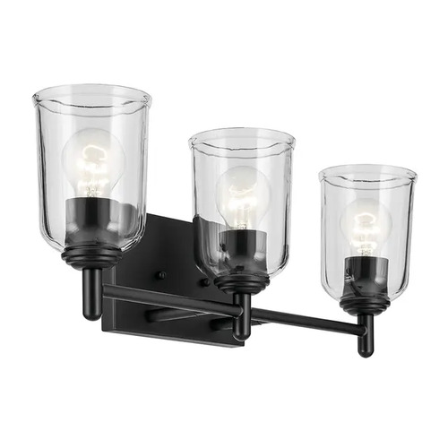 Kichler Lighting Shailene 3-Light Vanity Light in Black by Kichler Lighting 45574BKCLR