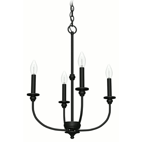 Hunter Fan Company Southcrest Flat Matte Black Chandelier by Hunter Fan Company 19638