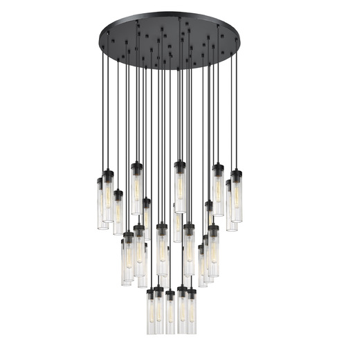 Z-Lite Z-Lite Beau Matte Black Multi-Light Pendant with Cylindrical Shade 740P-27R-MB