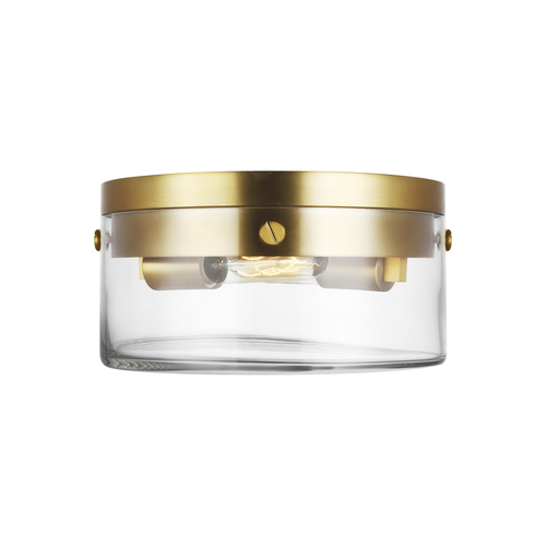 Visual Comfort Studio Collection Chapman & Meyers Garrett 11.38-Inch Burnished Brass Flush Mount by Visual Comfort Studio CF1002BBS