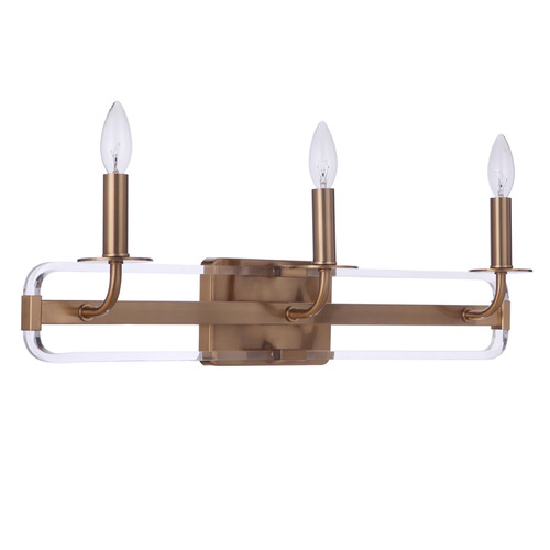 Craftmade Lighting Graclyn Satin Brass Bathroom Light by Craftmade Lighting 57703-SB