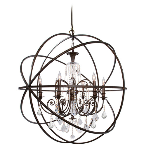 Crystorama Lighting Crystorama Lighting Solaris English Bronze Crystal Chandelier 9219-EB-CL-MWP