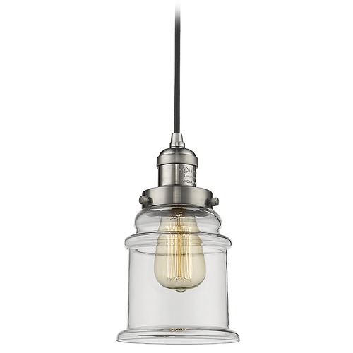 Innovations Lighting Canton Brushed Satin Nickel Mini Pendant by Innovations Lighting 201C-SN-G182