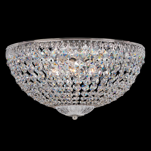 Schonbek Lighting Schonbek Worldwide Lighting Petit Crystal Polished Silver Flushmount Light 1564-40O